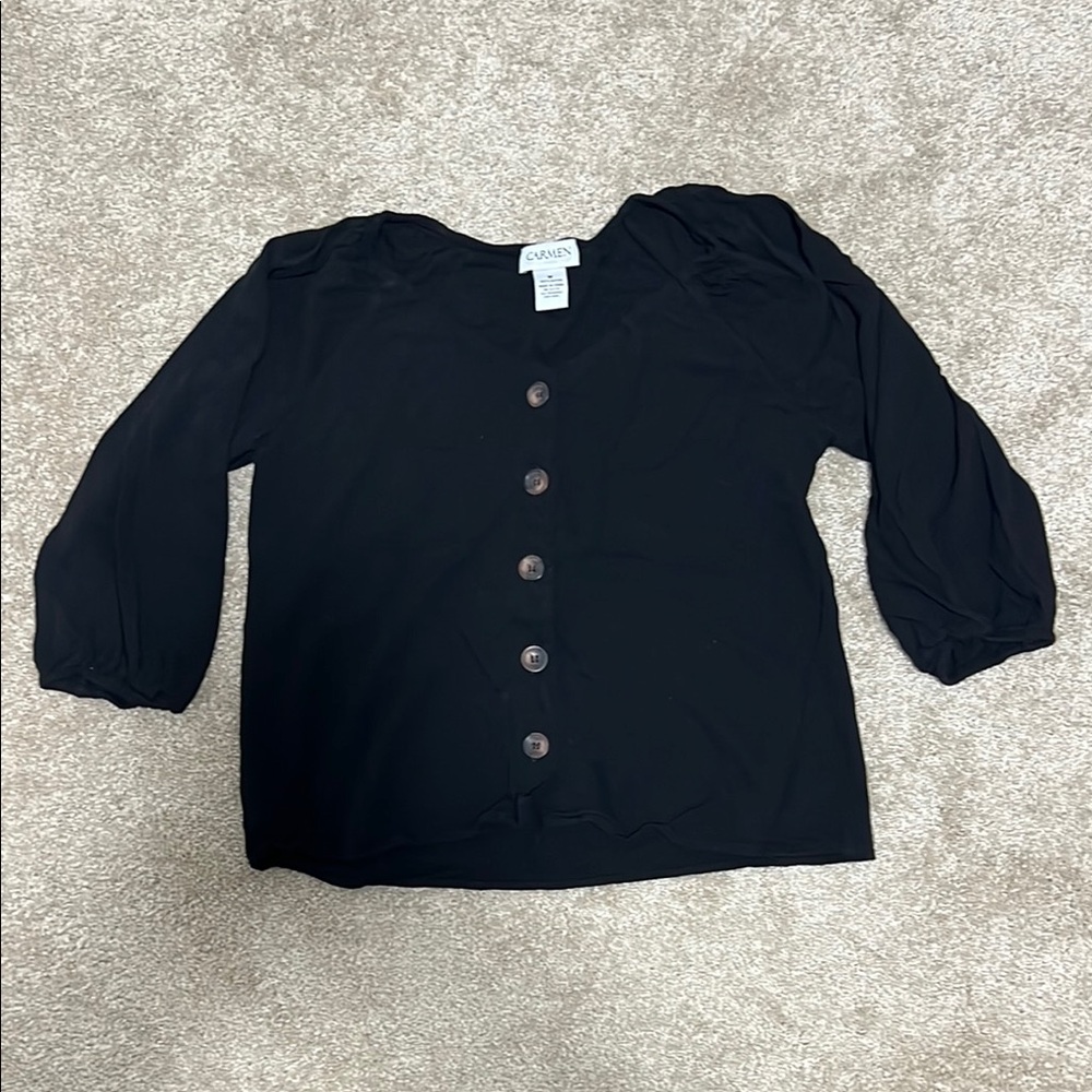 Black Button-Up Blouse